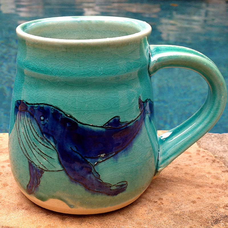 Pottery Mug Whale Life